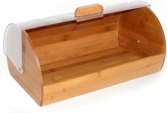 KING Hoff Ψωμιέρα με Καπάκι Ξύλινη Καφέ 36x21x17cm