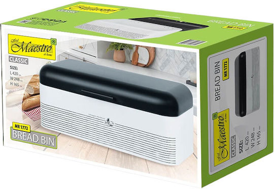 Maestro Bread Box with Lid Metallic Gray