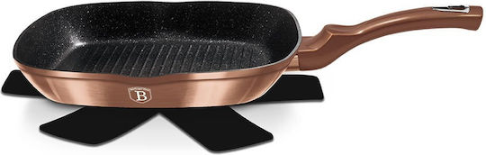 Berlinger Haus Metallic Line Grill made of Aluminum with Stone Coating Rose Gold Noir Collection 28cm