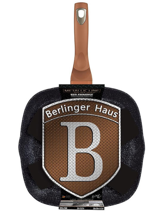 Berlinger Haus Metallic Line Γκριλιέρα από Αλουμίνιο με Επίστρωση από Πέτρα Rose Gold Collection 28cm