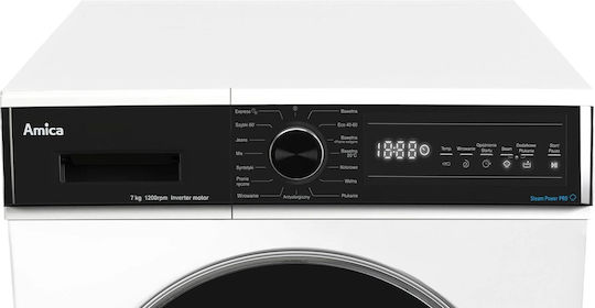 Amica Πλυντήριο Ρούχων 7kg με Τεχνολογία Ατμού 1200 Στροφών WA3S712BLiSHB