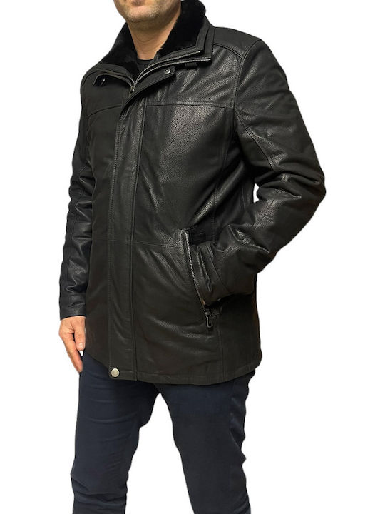Leather Winter Jacket Black