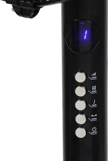 Telemax B026-16H(8) Ανεμιστήρας Ορθοστάτης 60W Διαμέτρου 40cm με Τηλεχειριστήριο Μαύρος