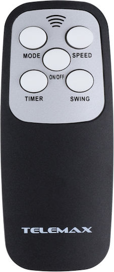 Telemax B026-16H(8) Ανεμιστήρας Ορθοστάτης 60W Διαμέτρου 40cm με Τηλεχειριστήριο Μαύρος