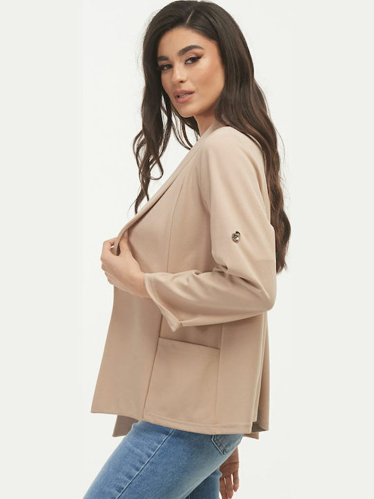 Boutique Γυναικείο Κρεπ Σακάκι Μπεζ