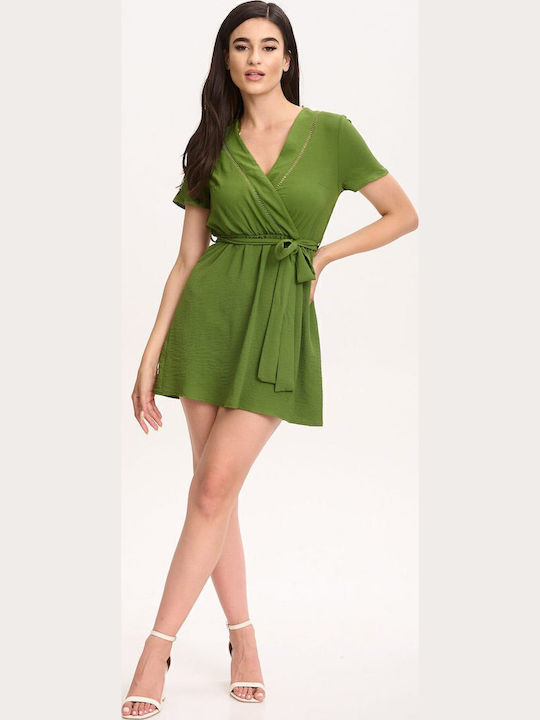 Mini Wickel Damenkleid Grün