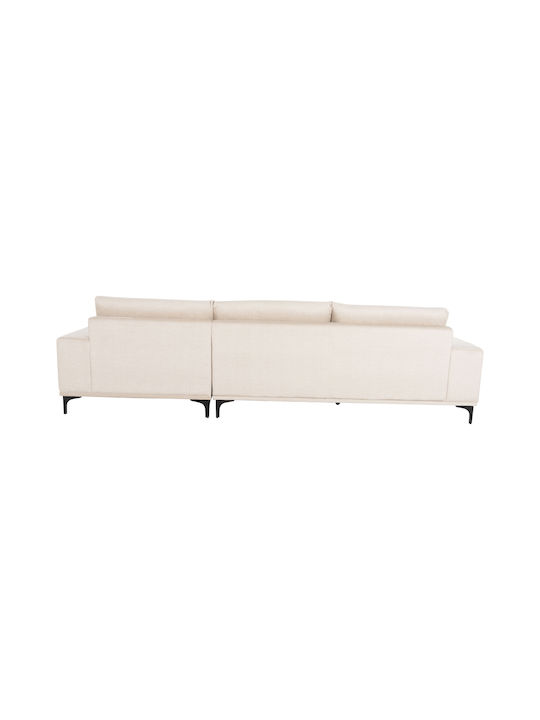 Noa Corner Couch with Right Corner Ecru 288x157x80 cm