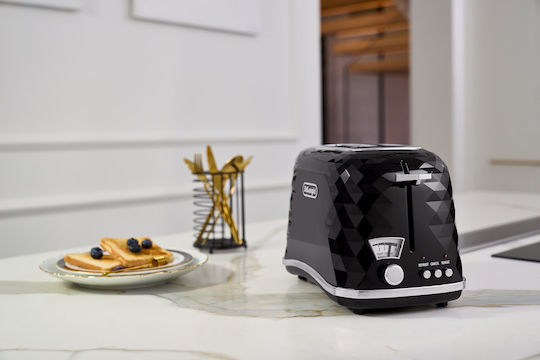 De'Longhi Brillante Toaster 2 Slots 900W Black