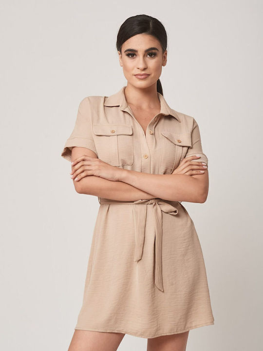 Mini Kleid Beige