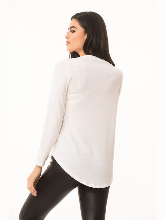 Lipsy London Women's Blouse with V Neckline White