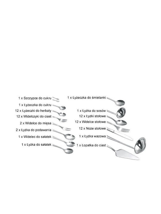 KING Hoff Cutlery Set Stainless Silver 72pcs