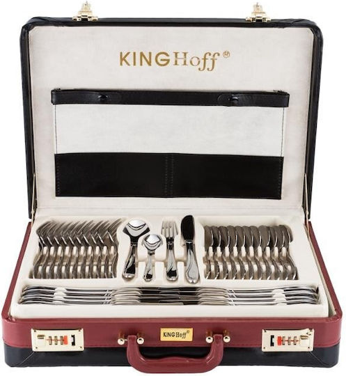 KING Hoff Besteckset Edelstahl Silber 72Stück