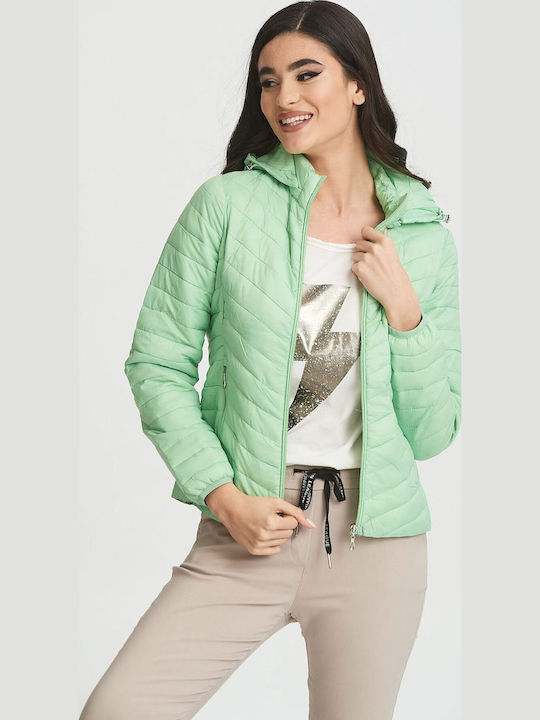 Kurz Damen Puffer Jacke für Winter Green
