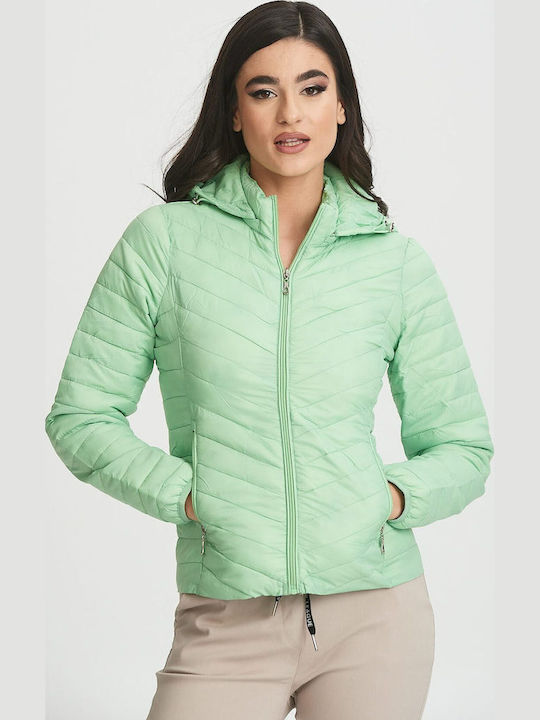 Kurz Damen Puffer Jacke für Winter Green