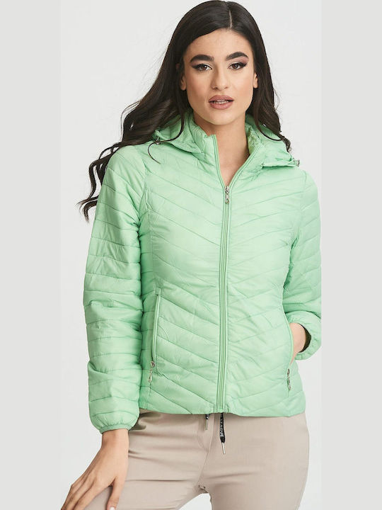 Kurz Damen Puffer Jacke für Winter Green