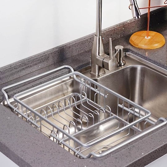 Ankor Geschirrabtropfer Aluminium in Silber Farbe 53x26.5x14.3cm