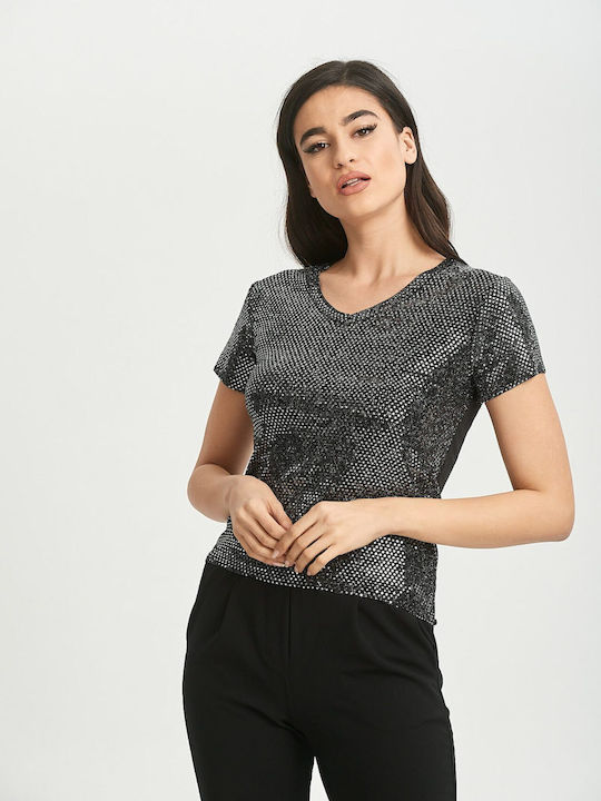 Comfuzio Damen Bluse Silver