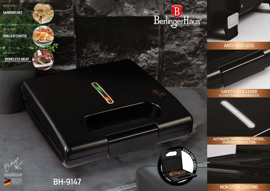 Berlinger Haus Τοστιέρα Γκριλιέρα 780W Μαύρη