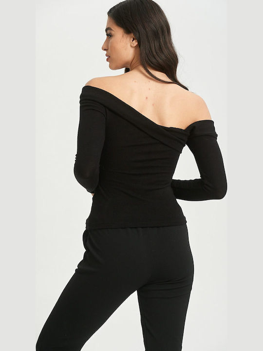 Women's Blouse Off-Shoulder Black