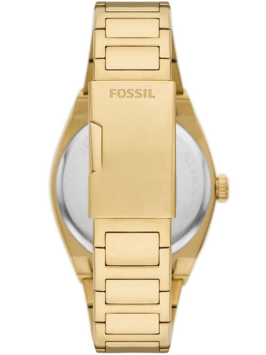 Fossil Three Ρολόι Μπαταρίας με Μεταλλικό Μπρασελέ