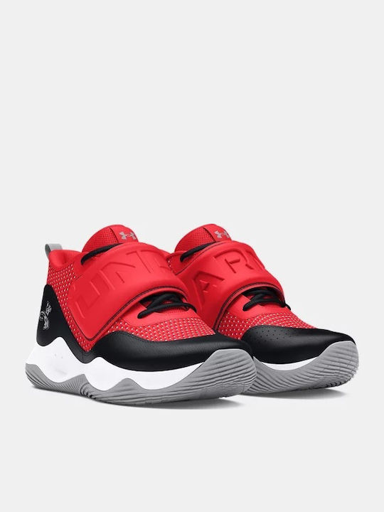 Zone BB 2 Kids Sports Shoes Basketball with Hoop & Loop Closure Red