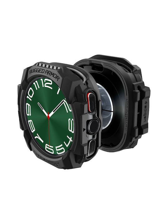 Spigen Rugged Armor Silicone Case in Black color for Samsung Galaxy Watch Ultra (47 mm)