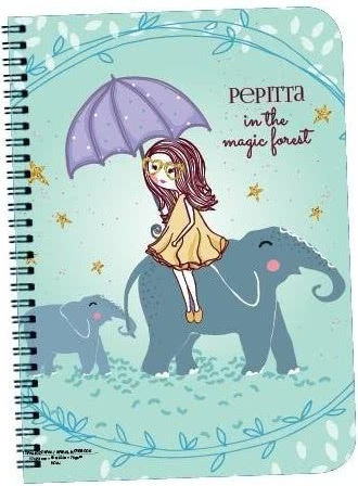 A&G Paper Spiral Notebook Ruled B5 90 Sheets 3 Subjects Umbrellas 1pcs