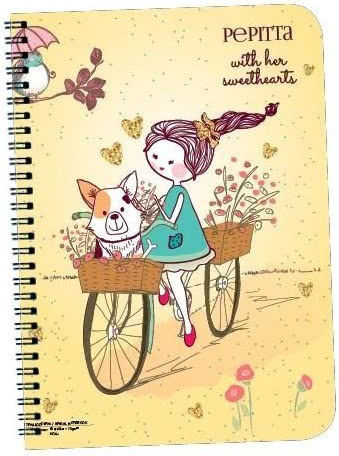 A&G Paper Spiral Notebook Ruled B5 90 Sheets 3 Subjects Umbrellas 1pcs