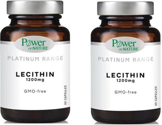 Power Of Nature Platinum Range Lecithin 1200mg 2 x 60 capsules