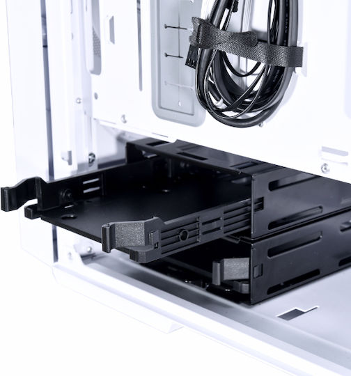 Lian Li Lancool 206 Геймърско бюро Midi Tower Компютърна кутия със страничен прозорец и RGB осветление Бял