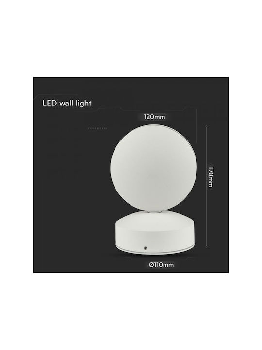V-TAC Wall-Mounted Outdoor Light LED IP65 7W with Warm White Light 11x12x17εκ.