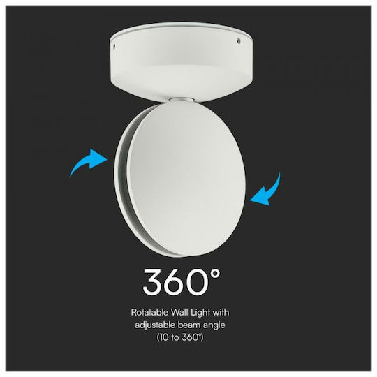 V-TAC Lumină de exterior montată pe perete LED IP65 7W cu Alb Cald Lumină 11x12x17εκ.