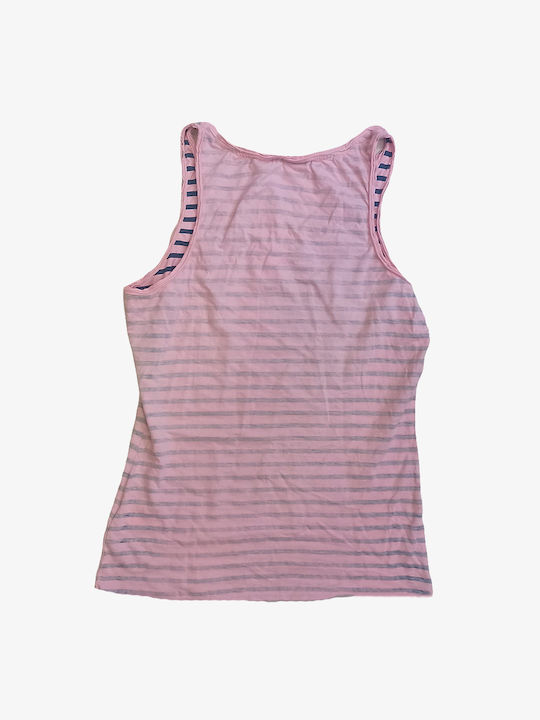 Funky Buddha Damen Bluse Baumwolle Ärmellos Pink