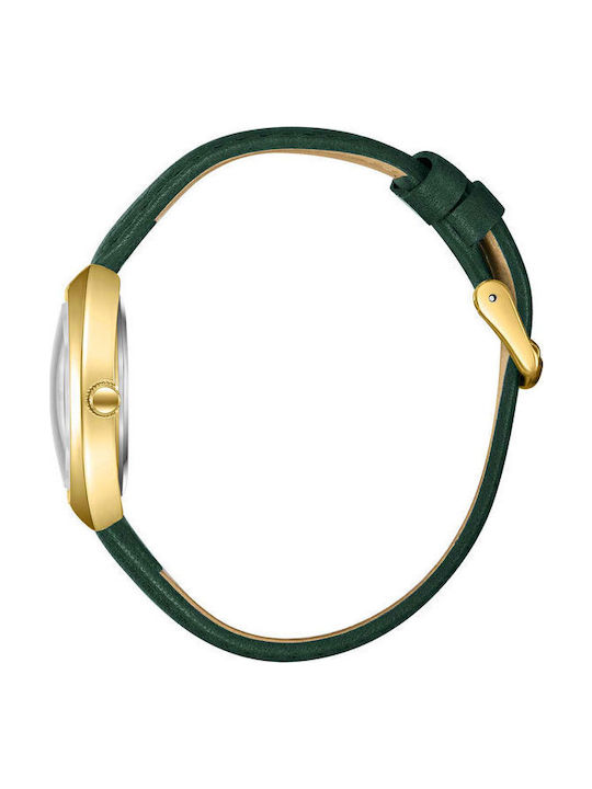 Lee Cooper Γυναικείο Ρολόι 27mm Μπαταρίας με Πράσινο Δερμάτινο Λουράκι