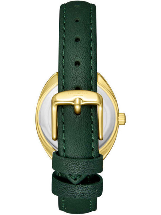 Lee Cooper Γυναικείο Ρολόι 27mm Μπαταρίας με Πράσινο Δερμάτινο Λουράκι