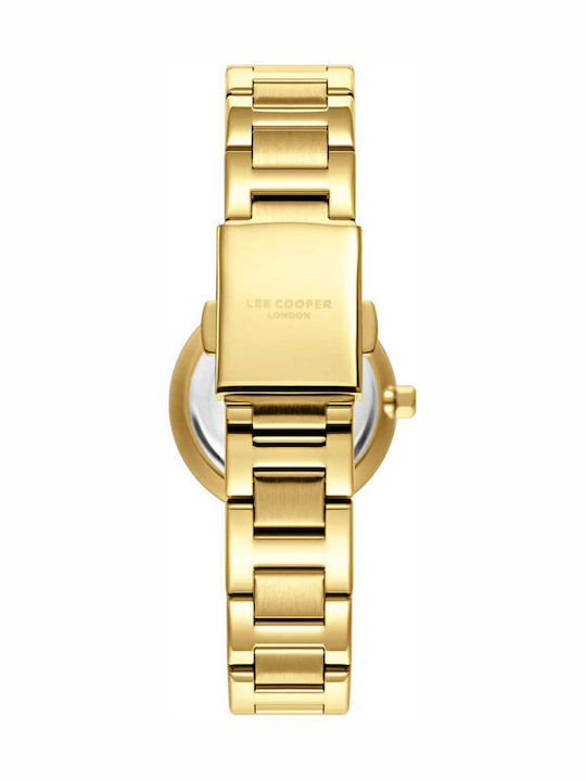 Lee Cooper Γυναικείο Ρολόι 28mm Μπαταρίας με Χρυσό Μεταλλικό Μπρασελέ