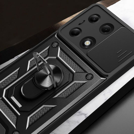 Techsuit Camshield Задна корица Силикон / Пластмаса Черен (Redmi Note 13 Pro 4G / Poco M6 Pro 4G)