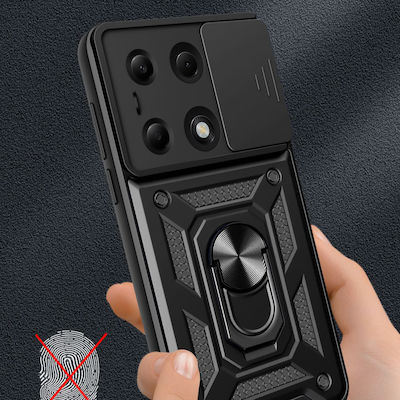 Techsuit Camshield Umschlag Rückseite Silikon Schwarz (Redmi Note 13 Pro 4G / Poco M6 Pro 4G)