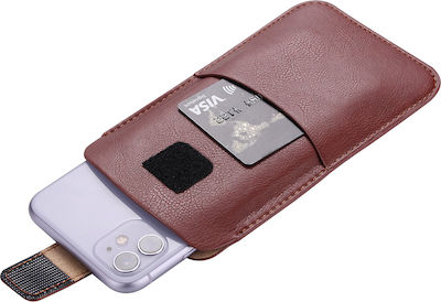 Techsuit Belt Phone Case Bpc1 From Premium Eco Leather Belt Holder Aprox 6.7 Inch Size L Brown