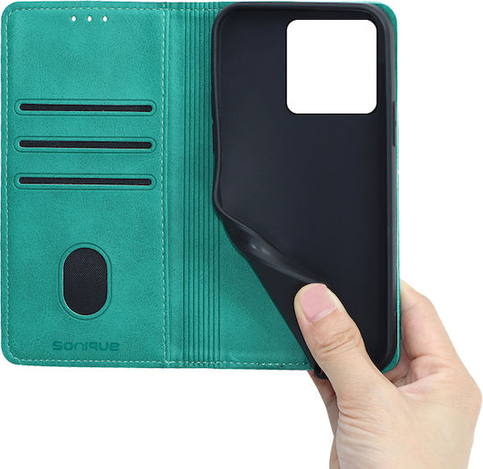 Sonique Vintage Magnet Back Cover Piele artificială / Plastic Turcoaz (Redmi Note 13 5G)