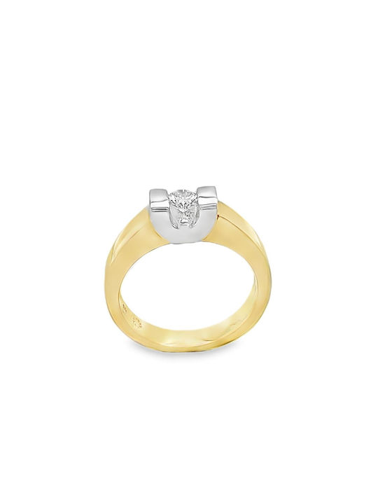 Xryseio Damen Ring mit Diamanten aus Weißgold 18K