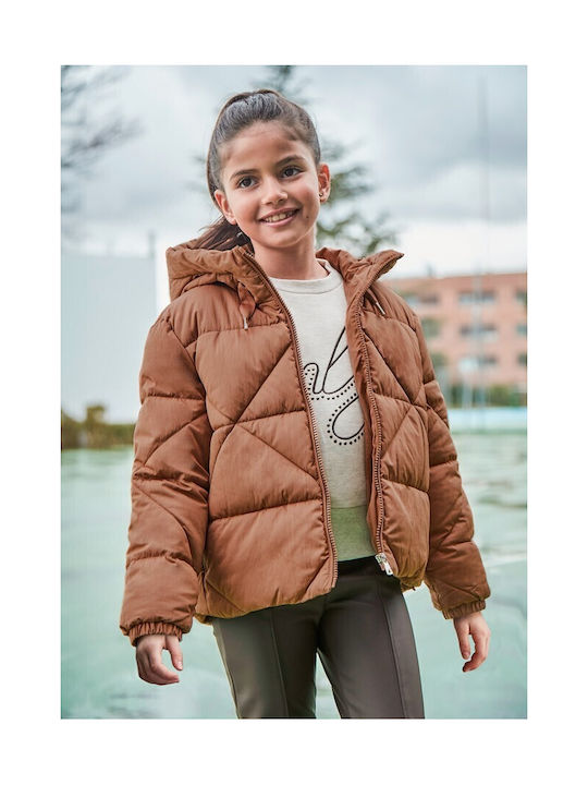 Mayoral Kids Casual Jacket with Hood Cinnamon