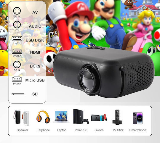 Mini Projector LCD με Ενσωματωμένα Ηχεία