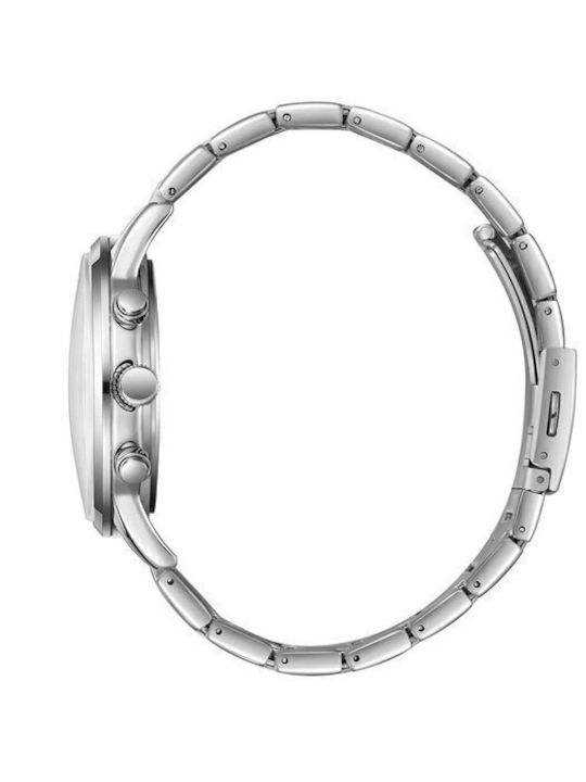 Lee Cooper Men's Watch 43.5mm Chronograph Battery with Silver Metal Bracelet