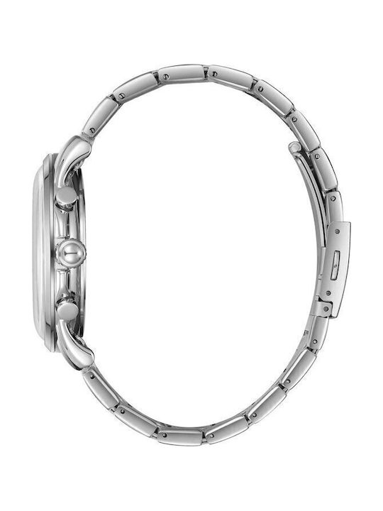 Lee Cooper Men's Watch 43mm Chronograph Battery with Silver Metal Bracelet