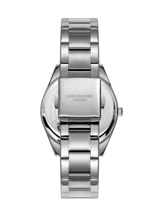 Lee Cooper Ανδρικό Ρολόι 41mm Μπαταρίας με Ασημί Μεταλλικό Μπρασελέ