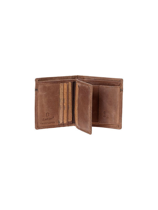 Lavor Men's Leather Wallet with RFID Tabac Brown