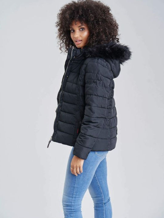 Navahoo Kurz Damen Puffer Jacke für Winter Black