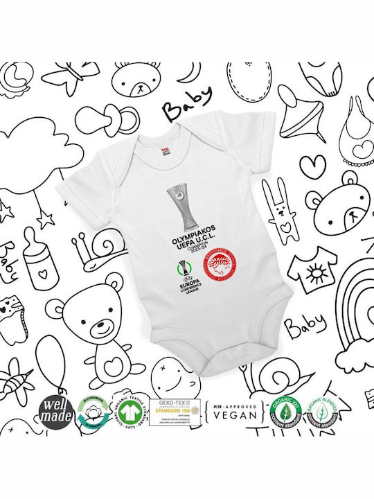 Koupakoupa Ολυμπιακός Νικητής Uefa Europa Conference League Champion 2023/24 Baby Bodysuit Short-Sleeved White