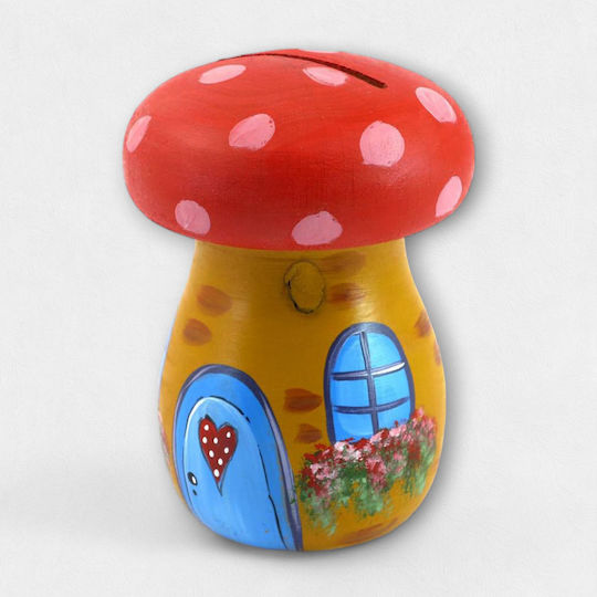 Artifact Money Box Wooden Multicolored 11x11x14cm